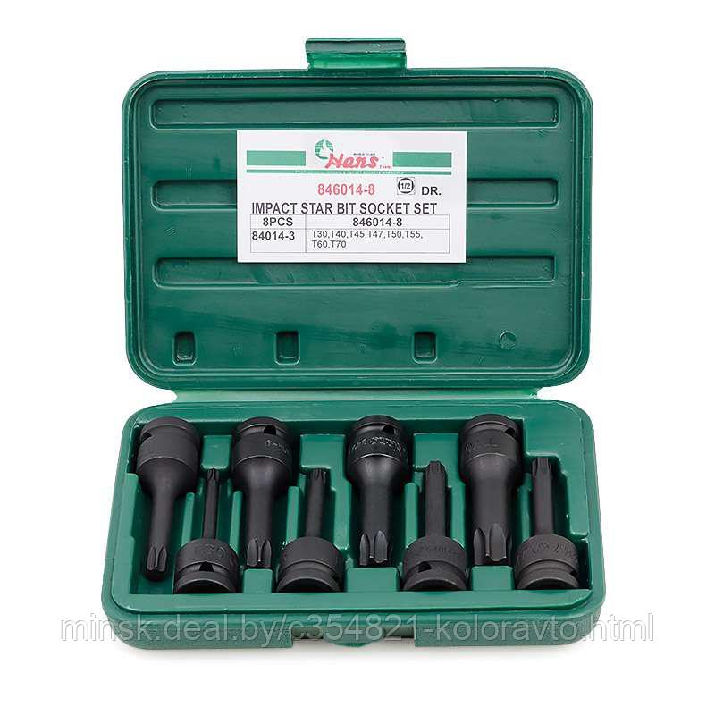 КОМПЛЕКТ УДАРНЫХ БИТ TORX 1/2" HANS, 846014-8