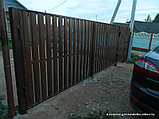 Ворота распашные из металлического штакетника, фото 2