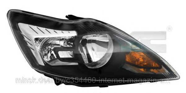 Фара левая с ЭК черная внутри хром Ford Focus II 08-11 - фото 1 - id-p79619897