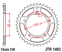 Звездочка ведомая JTR1493.41 зубьев