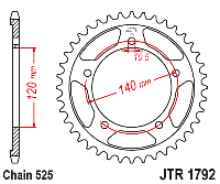 Звездочка ведомая JTR1792.40 зубьев