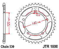 Звездочка ведомая JTR1800.40 зубьев