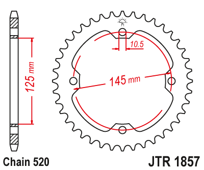 Звездочка ведомая JTR1857.36 зубьев
