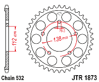 Звездочка ведомая JTR1873.48 зубьев