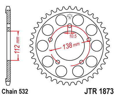 Звездочка ведомая JTR1873.48 зубьев - фото 1 - id-p79669644