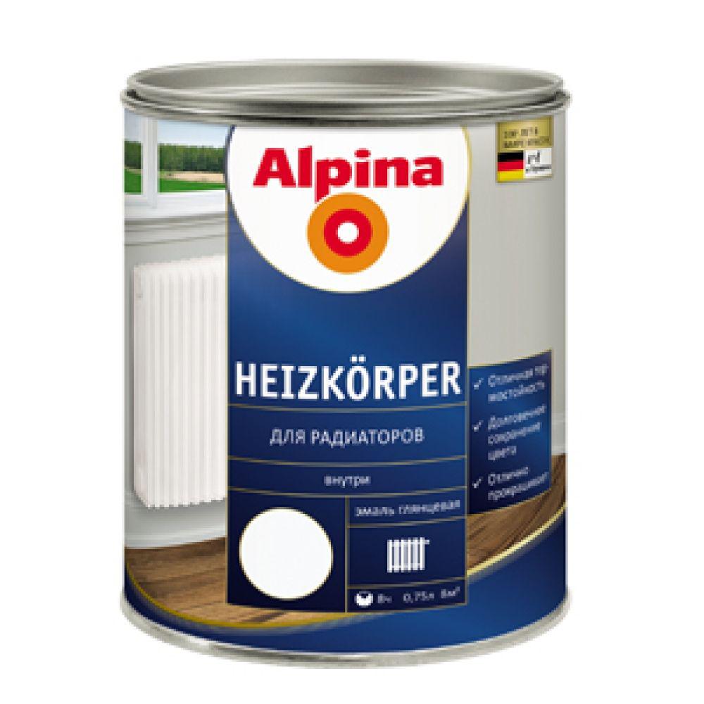 Эмаль алкидная Alpina для радиаторов белый 750 мл/0.855 кг,Германия - фото 1 - id-p79670688