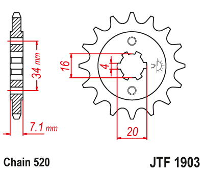 Звездочка ведущая JTF1903.12 зубьев