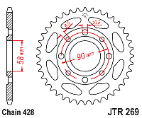 Звездочка ведомая JTR269.34 зубьев