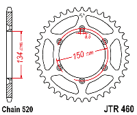 Звездочка ведомая JTR460.39 зубьев