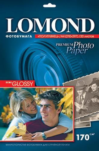 Фотобумага Lomond A4 полуглянцевая односторонняя 170 г/м2