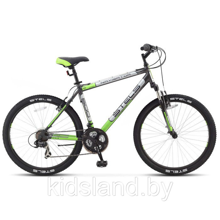 Велосипед Stels Navigator 600 V 26" V030 (черно-зеленый, 2018) рама 20"