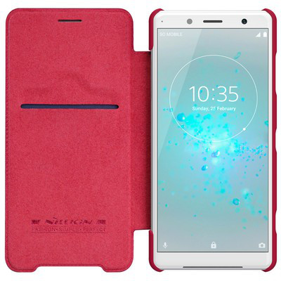 Кожаный чехол Nillkin Qin Leather Case Красный для Sony Xperia XZ2 Compact - фото 3 - id-p79696175