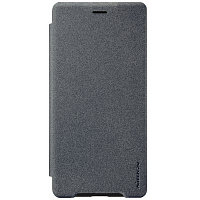 Полиуретановый чехол книга Nillkin Sparkle Leather Case Черный для Sony Xperia XZ2 Compact