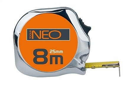 Рулетка свертываемая короткая 8 м х 25 мм нейлон, магнит Neo 67-111 - фото 2 - id-p79768285