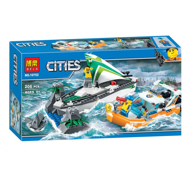 Конструктор Bela Cities 10752 "Операция по спасению парусной лодки" (аналог Lego City 60168) 206 деталей - фото 1 - id-p79769704