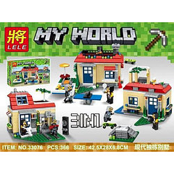 Конструктор Lele My World 33076 Отдых на природе 3в1 (аналог LEGO Minecraft) 366 деталей 