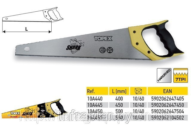 Ножовка по дереву "Shark" Topex 10A445 - фото 3 - id-p79770117