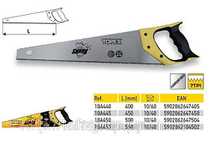 Ножовка по дереву 500 мм закаленные зубья, рукоятка пластмассовая, Shark TOPEX 10A450, фото 2