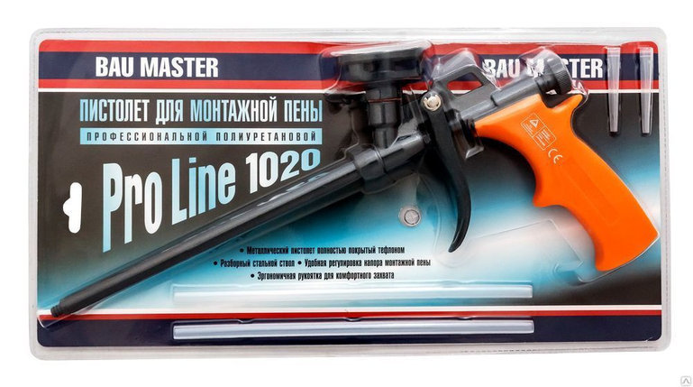 Пистолет для пены профессиональный «BAU MASTER» Pro Line 1020 (Тефлон), фото 2