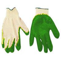 Перчатки рабочие х/б, резиновое покрытие, размер 9", зеленые, Вампирки TopTools (пара), фото 2