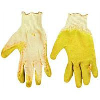 Перчатки рабочие х/б, резиновое покрытие, размер 9", желтые, Вампирки TopTools (пара)