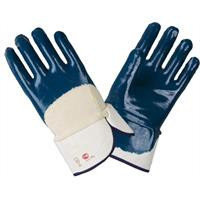 Перчатки рабочие х/б с нитриловым покрытием, манжета: крага, синие (пара), фото 2
