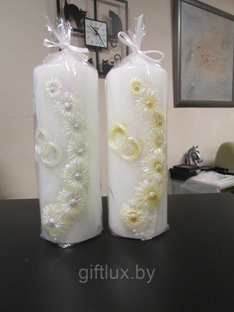 Сувенирная свеча свадебная коллекция "Полевая ромашка", 60*155 мм - фото 1 - id-p79779290