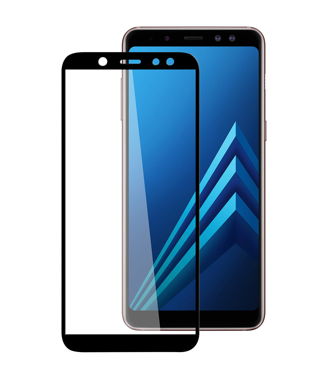 Защитное стекло Full-Screen для Samsung Galaxy A6 (2018) черный (5D-9D с полной проклейкой) - фото 2 - id-p79869432