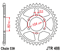 Звездочка ведомая JTR488.38 зубьев