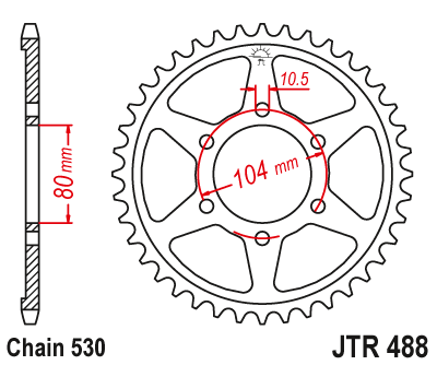 Звездочка ведомая JTR488.38 зубьев