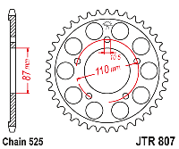 Звездочка ведомая JTR807.42 зубьев