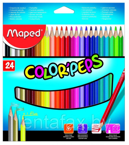 Цветные карандаши "Color Peps", 24 цв., Maped. ЦЕНА БЕЗ НДС!