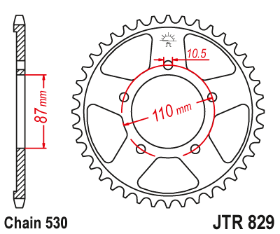 Звездочка ведомая JTR829.42 зубьев