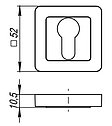 Накладка под цилиндр PALIDORE CLS HH (квадрат) хром,золото,бронза, фото 4