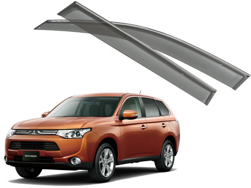 Дефлекторы боковых окон с хромированным молдингом, OEM Style MITSUBISHI Outlander "12-/"15-