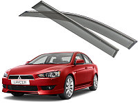 Дефлекторы боковых окон с хромированным молдингом, OEM Style MITSUBISHI Lancer "07-