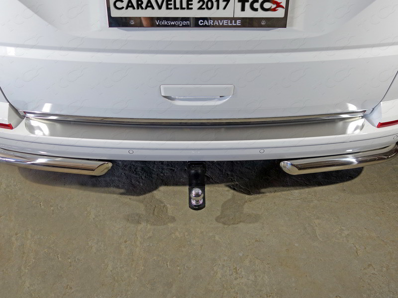 Накладка на задний бампер (лист шлифованный) VW T6 Caravelle "15- - фото 1 - id-p80230664