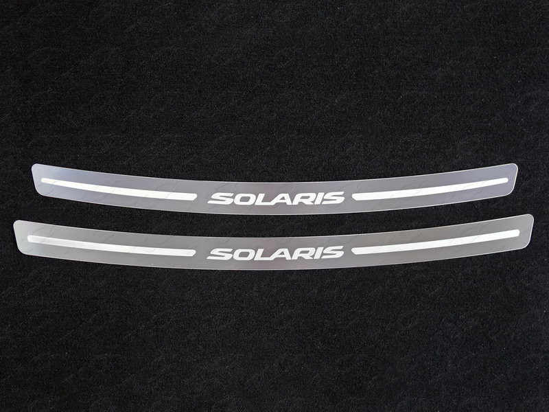  Накладка на задний бампер (лист шлифованный надпись Solaris) (только седан) HYUNDAI Solaris "14-