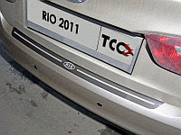 Накладка на задний бампер (лист шлифованный надпись RIO) KIA Rio III "11-14"
