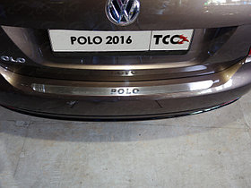  Накладка на задний бампер (лист шлифованный надпись Polo) VW Polo "15-