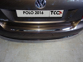 Накладка на задний бампер (лист зеркальный) VW Polo "15-