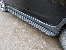  Пороги алюминиевые ''Slim Line Black'' 1820 мм (для авто 2017 г.в.) SUBARU XV "12-