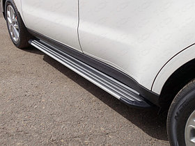 Пороги алюминиевые "Slim Line Silver" 1820 мм (для авто с "16-г.) HYUNDAI Grand Santa Fe "13-