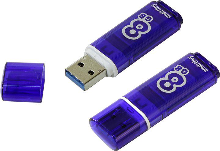 USB 3.0 флэш-диск Smart Buy 8GB Glossy series Blue (SB8GBGS-DB) - фото 2 - id-p80373607