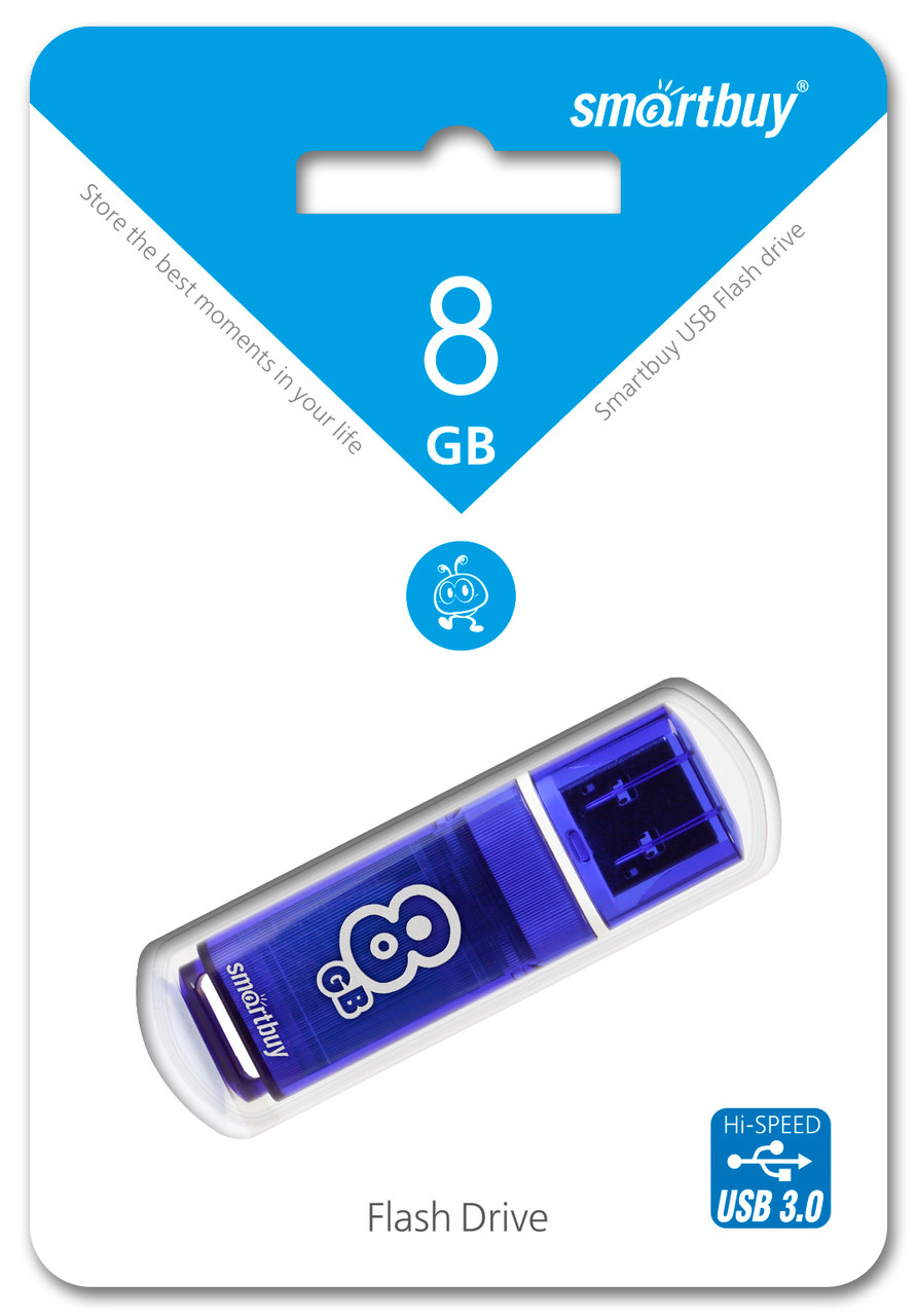 USB 3.0 флэш-диск Smart Buy 8GB Glossy series Blue (SB8GBGS-DB) - фото 1 - id-p80373607