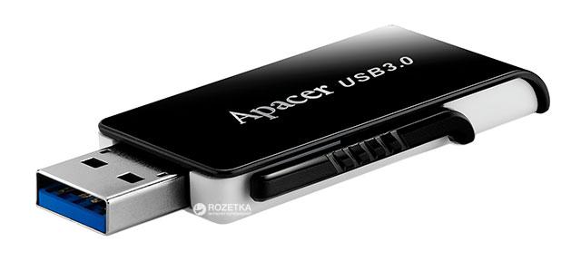 USB 3.0 флеш-накопитель Apacer 16GB AH350 black - фото 1 - id-p80373717