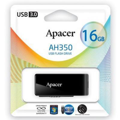 USB 3.0 флеш-накопитель Apacer 16GB AH350 black - фото 2 - id-p80373717