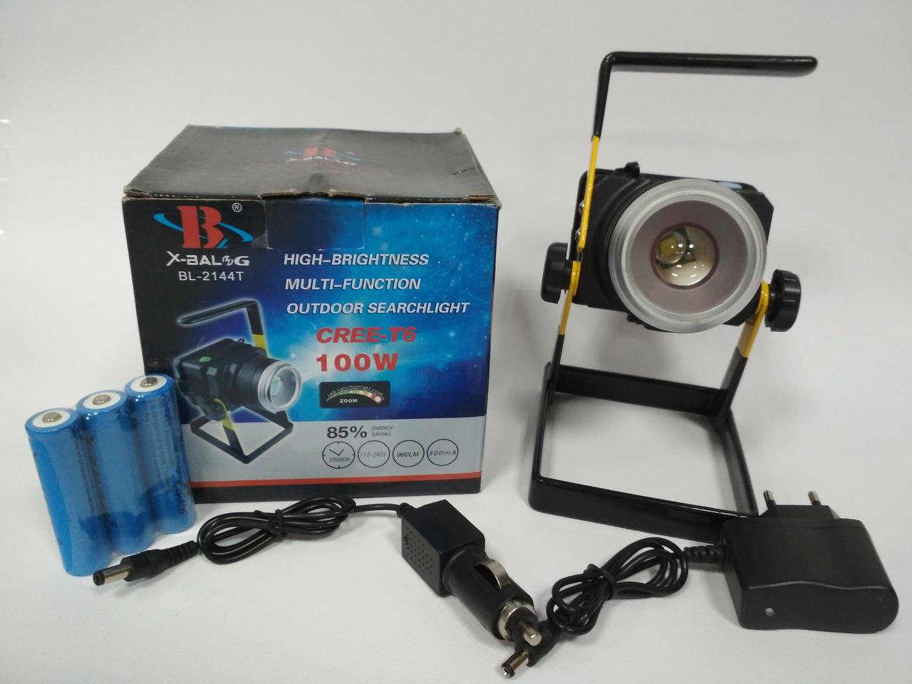 X-Balog BL-2144T Ручной прожектор переносной светодиодный аккумуляторный 100 w - фото 2 - id-p80385797
