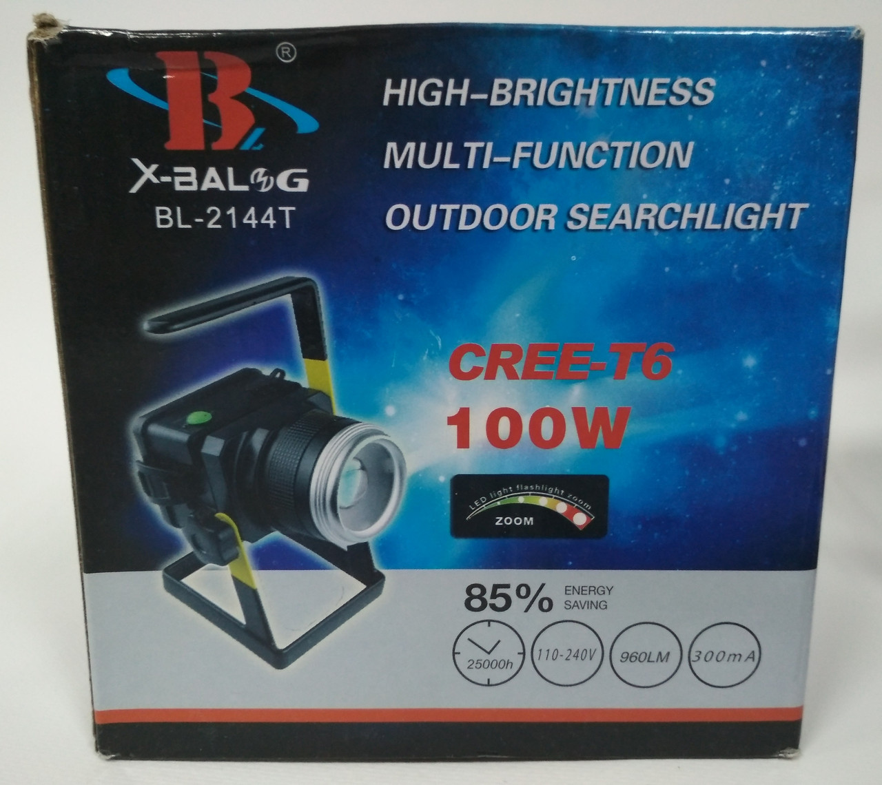 X-Balog BL-2144T Ручной прожектор переносной светодиодный аккумуляторный 100 w - фото 4 - id-p80385797