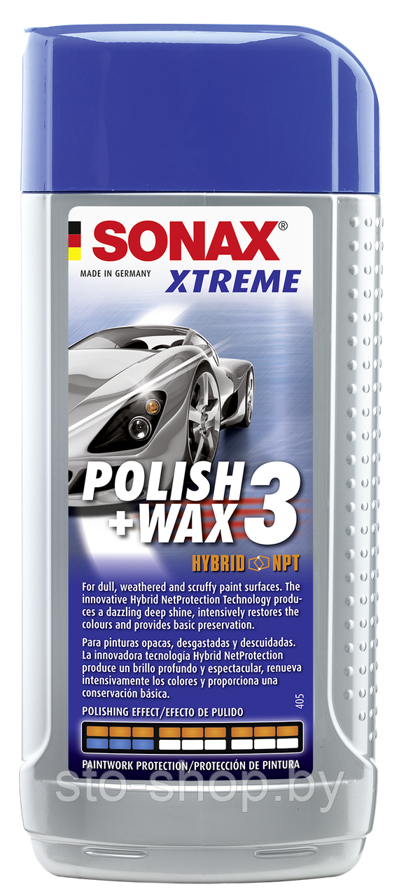 SONAX XTREME 202 100 Polish + Wax №3 250мл/для восстановления старых лакокрасочных покрытий и обновления цвета